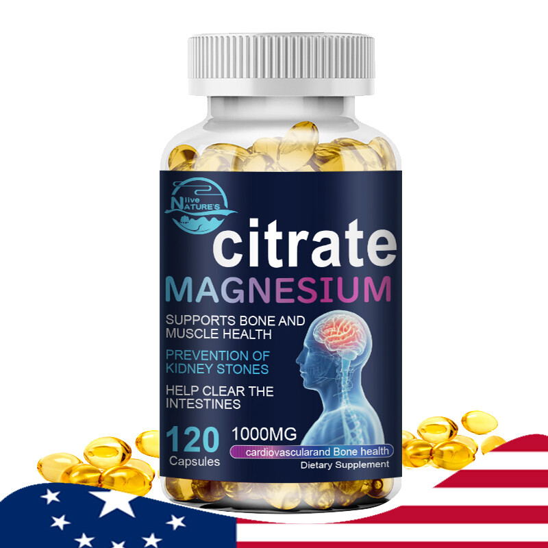 Magnesium Citrate 1000mg Capsules Super Strong Effective Capsules 120 Softgels