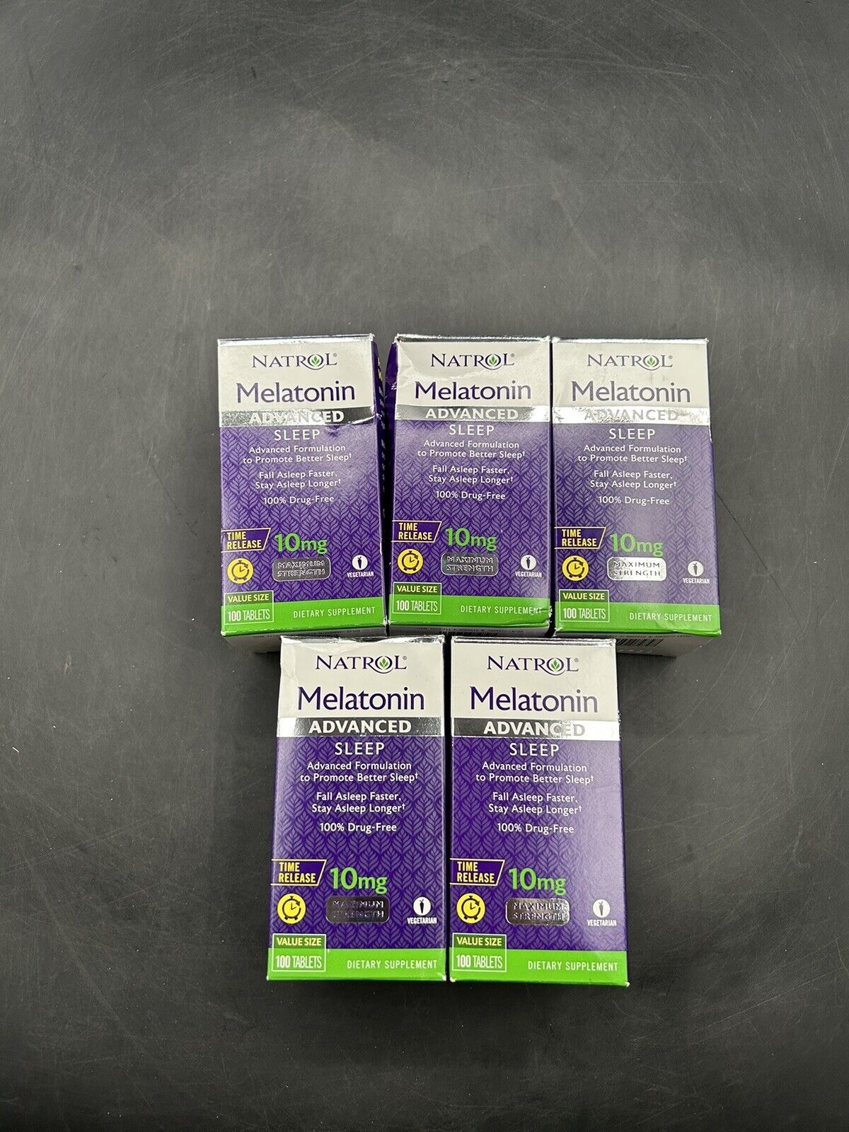 (5) Natrol Sleep Advanced Melatonin Time Release  10 mg  100 tablets – Exp 08/25