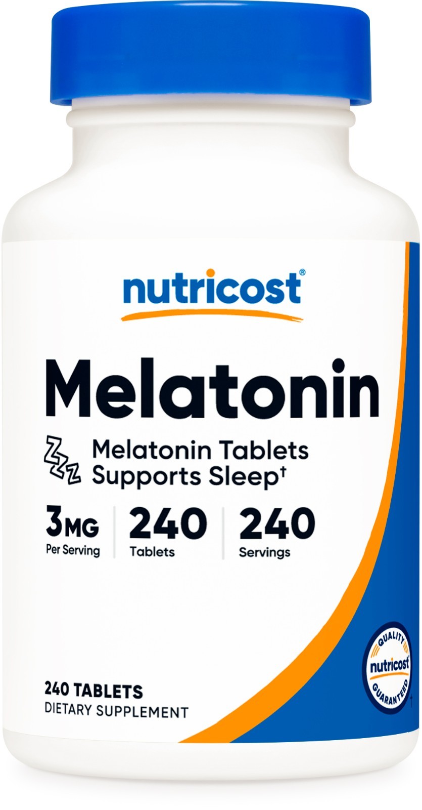 Nutricost Melatonin 3mg, 240 Tablets – 3mg Per Serving, Non-GMO, Gluten Free