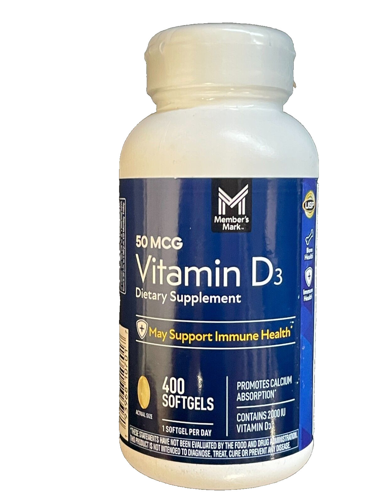 Member’s Mark Vitamin D3 2000 IU Dietary Supplement (400 ct.) D3
