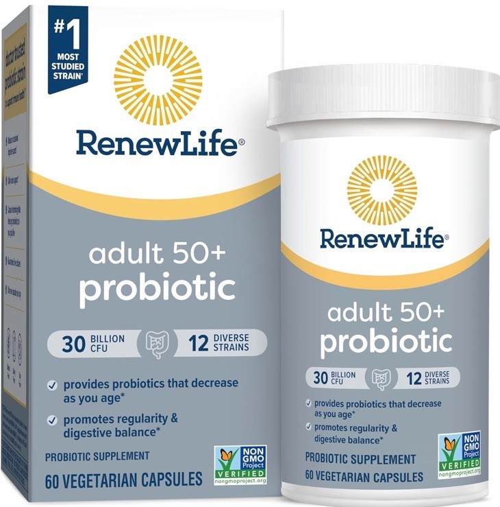 Renew Life  Adult 50+  Daily Probiotic Capsules  30 Billion CFU 60ct 03/27 Fresh