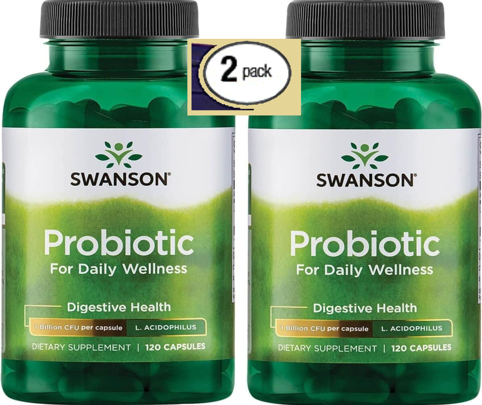 2 Pack Probiotic 1 Billion Cfu 240 Cap (2×120) Digestive Health Bowel Regularity