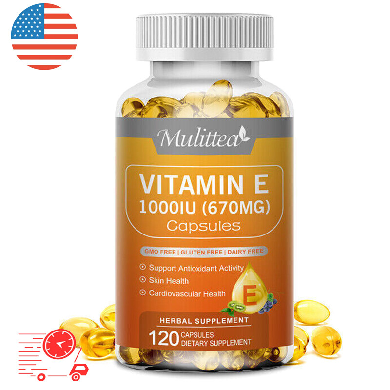 Vitamin E 1000 Iu 670mg Capsules – Supports Skin, Hair, Immune and Eye Health