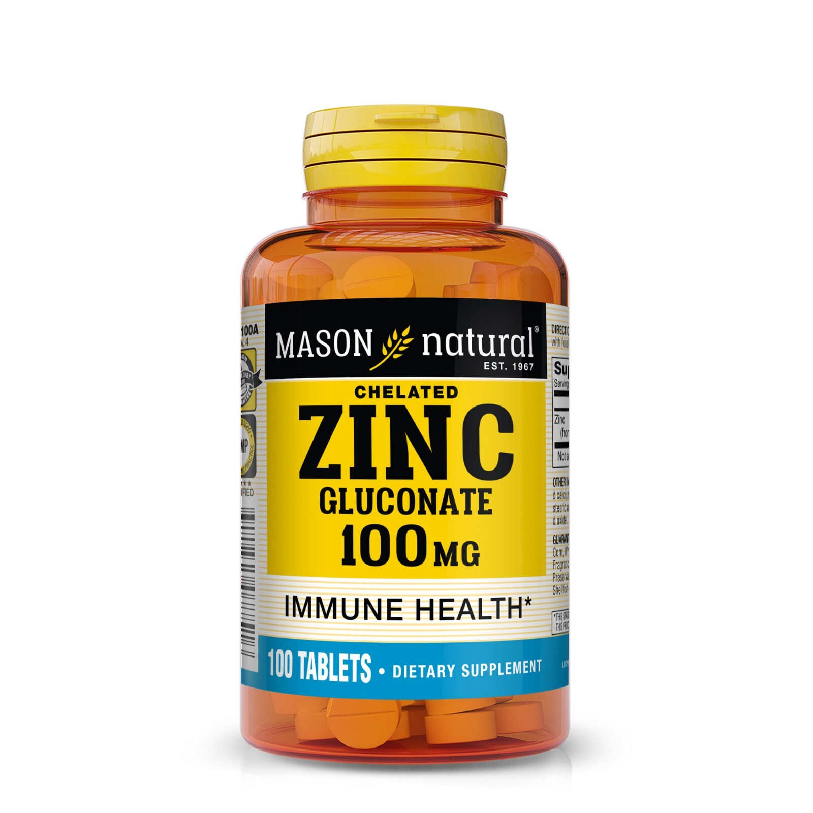 Mason Natural Zinc 100 mg – Advanced Immune System Support,  100 Capsules