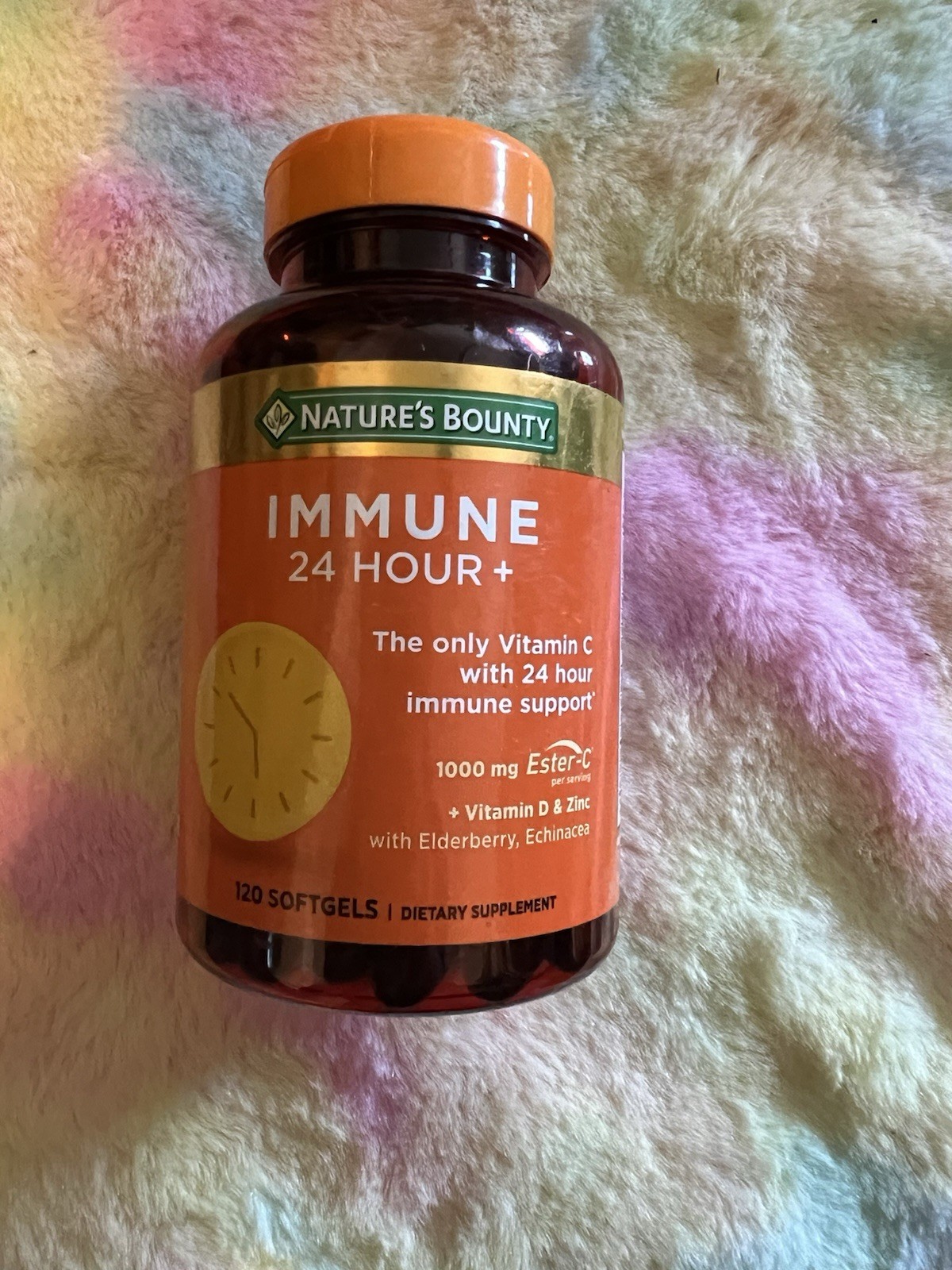 Nature’s Bounty Immune 24 Hour+, 120 Softgels Exp 04/2026 Vitamin C D Zinc Ester