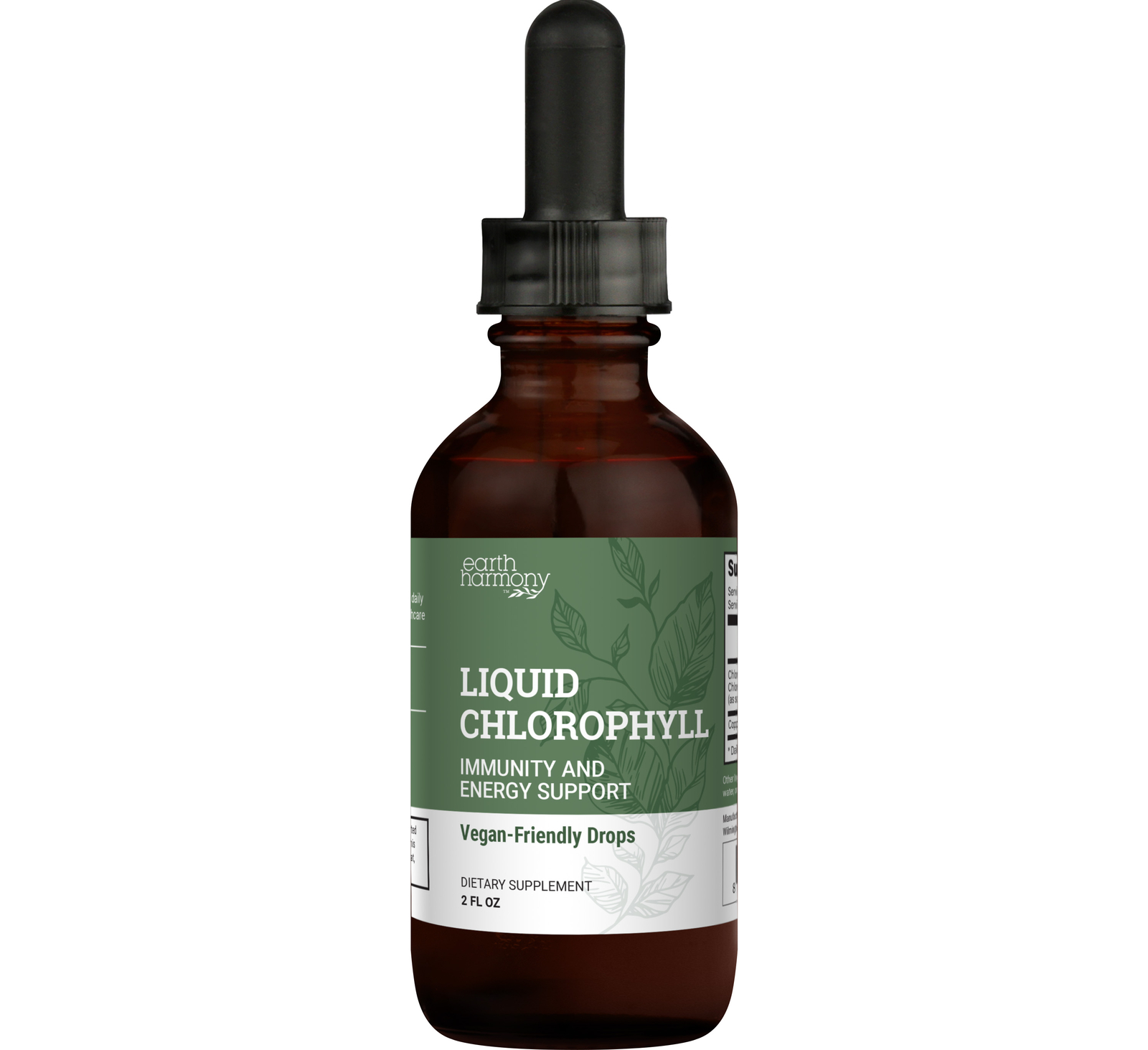Liquid Chlorophyll Drops For Immune Support – Peppermint Flavor – 2 Fl Oz