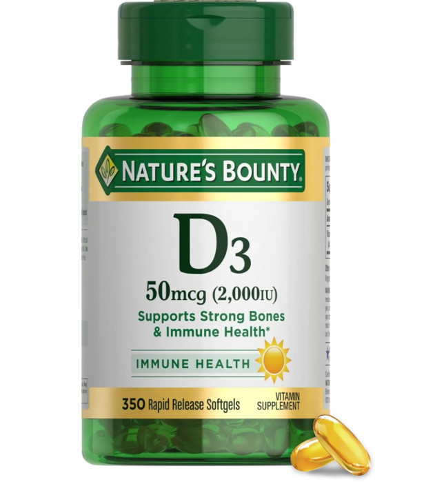 Nature’s Bounty Vitamin D3 2000IU Softgels – 350ct **EXP 05/27**