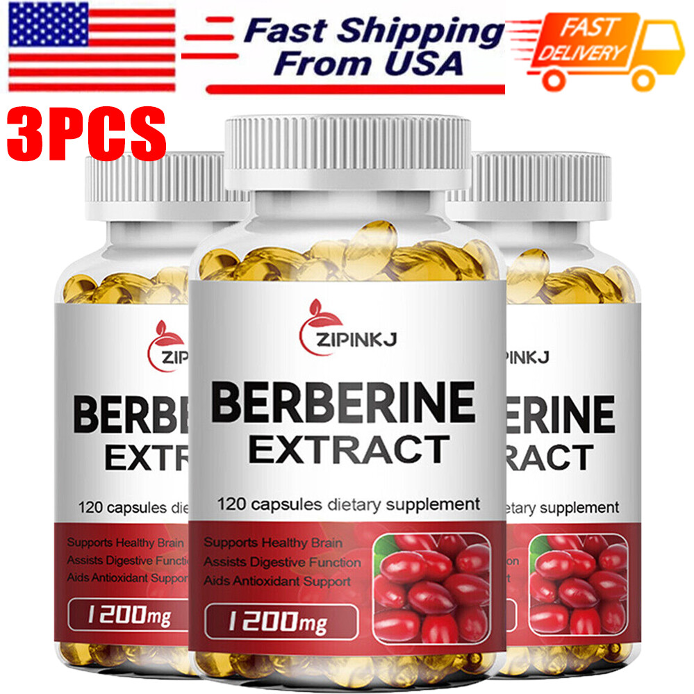 360 Premium Berberine Capsules HCL 1200mg HCI High Absorption Softgel Caps