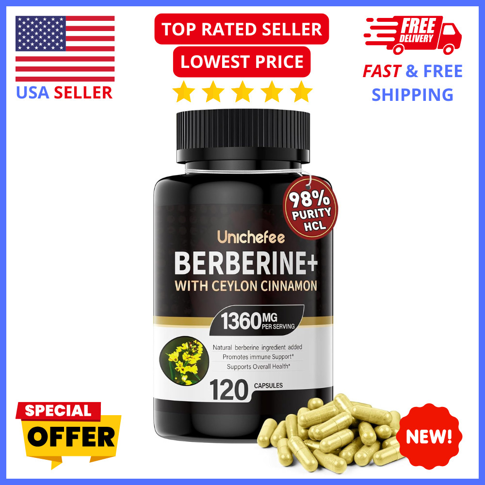 Berberine HCL 1200mg with Ceylon Cinnamon – Organic Immune & Metabolic Support