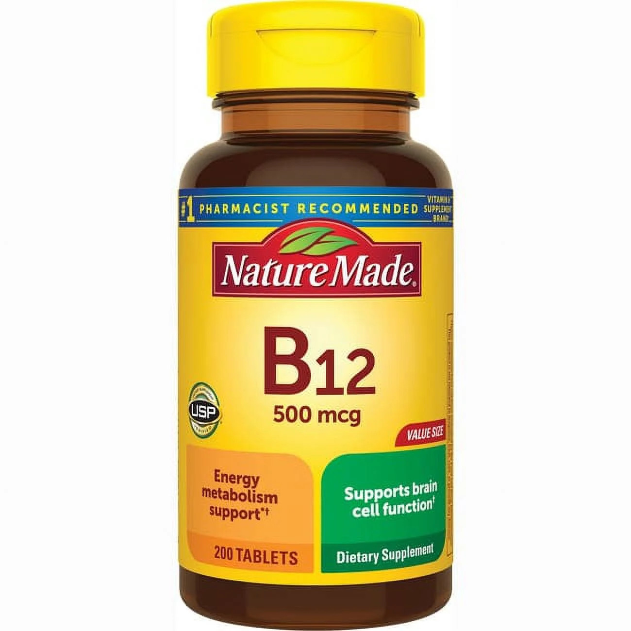 Nature Made B-12 500 Mcg, 200 Tabs, Energy Metabolism Support Vitamin Supplement