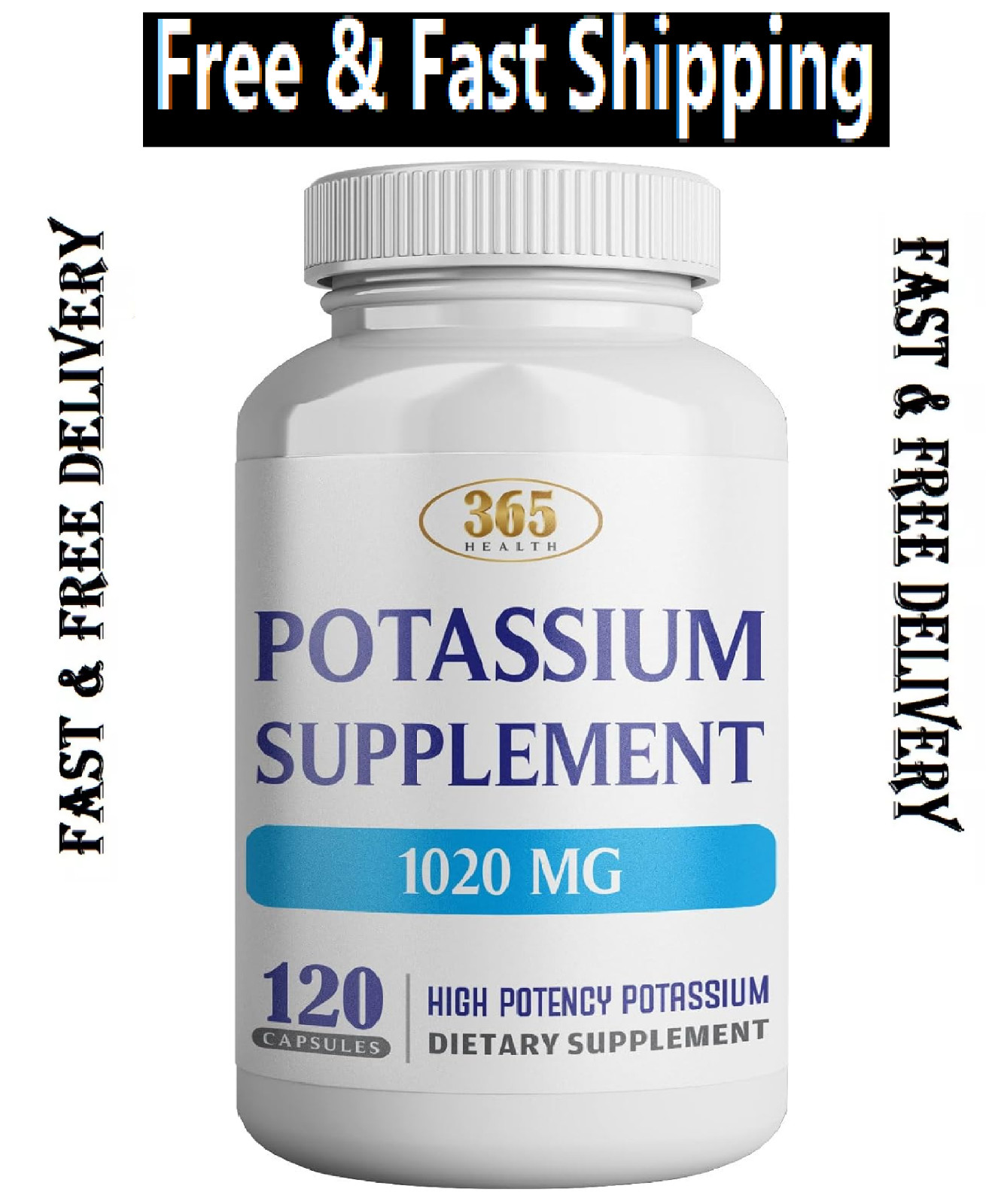 365 Health Potassium Supplement 1020 Mg | Potassium Bicarbonate | Non-Gmo | Glut