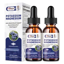 2 Pack Potassium Magnesium Liquid High Absorption for Energy Heart,Muscle Health