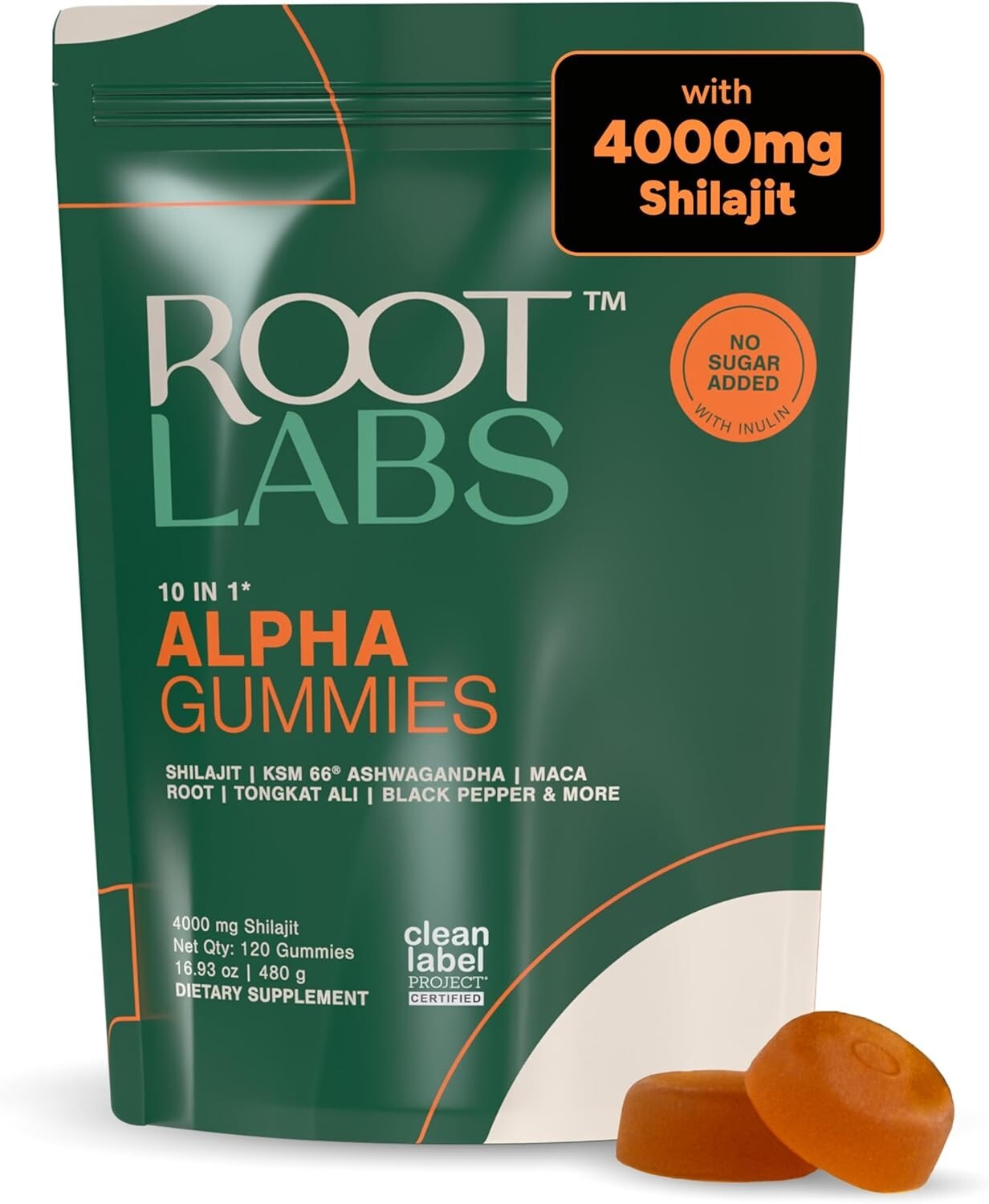 New Root Labs Pure Himalayan Alpha Gummies with KSM-66 Ashwagandha – 120 Gummies