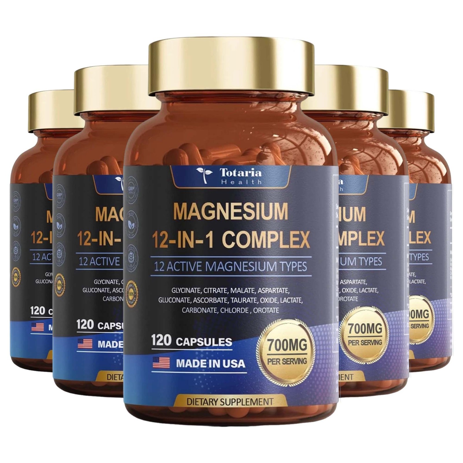 Totaria Magnesium 12 in 1 Complex 700mg – Improved Sleep, Stress, Anxiety Relief