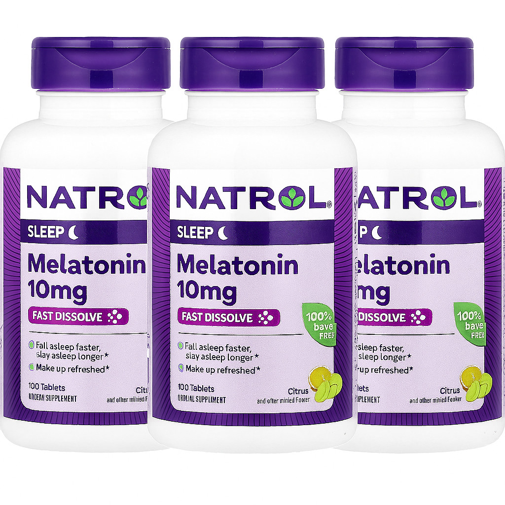 Natrol Melatonin 10mg Fast Dissolve Citrus 100 Tablets – 3 Pack Sleep Support