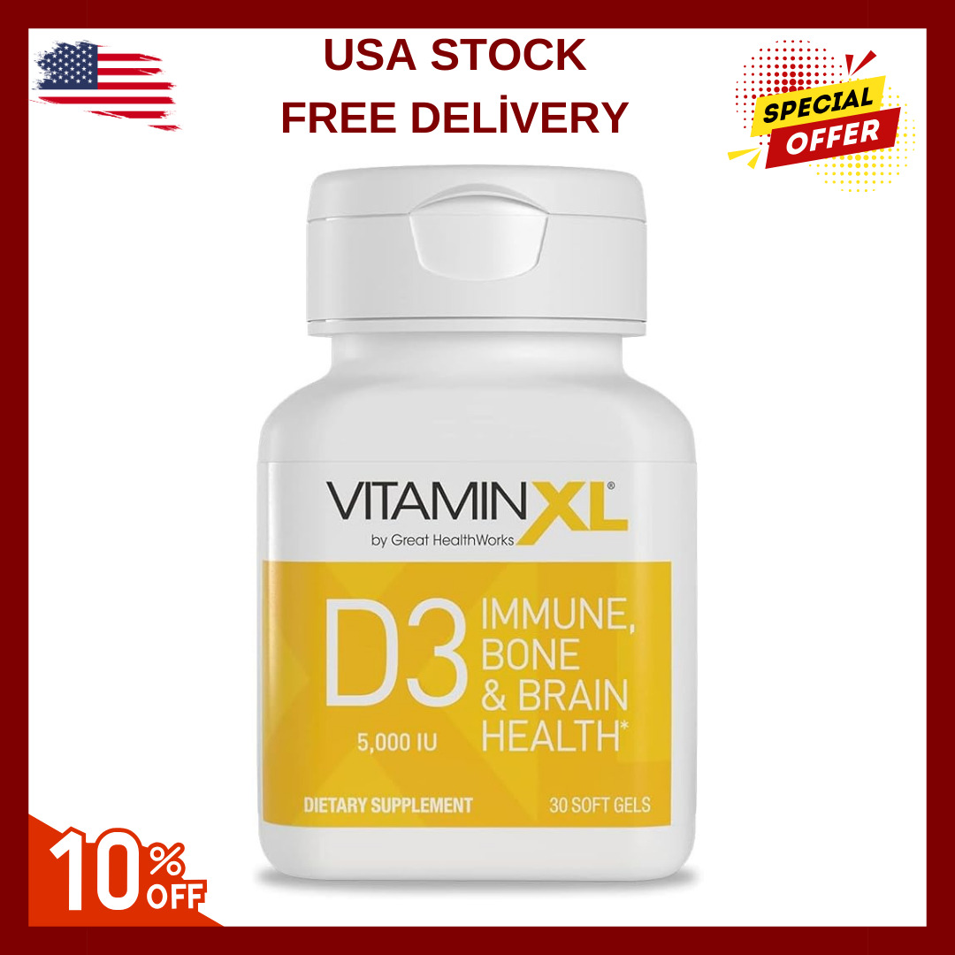 OmegaXL VitaminXL D3 High Potency Daily Vitamin D 5000 IU 125mcg Immune Support