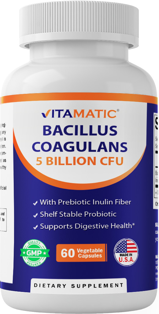 Vitamatic Bacillus Coagulans Shelf Stable Probiotic Supplements – 60 Capsules