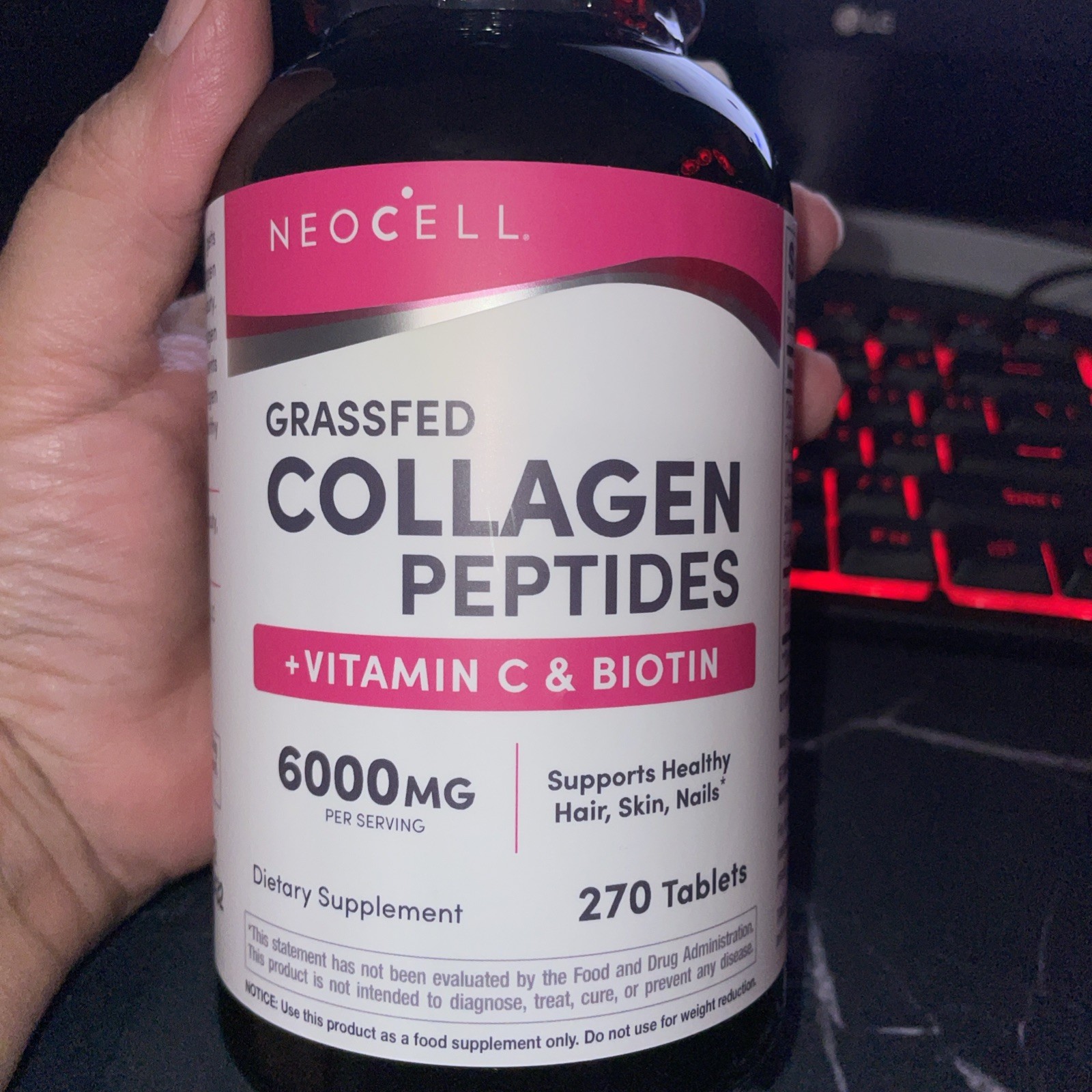 NeoCell Grassfed Collagen peptides + Vitamins C & Biotin 6000 mg 270 Tablets