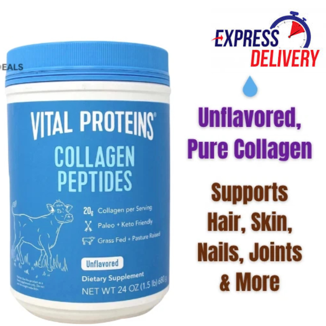 Vital Proteins Collagen Peptides -( New ) Unflavored 24 oz 1.5 Lbs-FREE SHIPPING