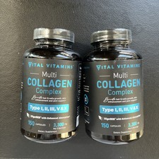 2x 2026 Exp! Vital Vitamins Multi Collagen Complex – Type I II III V X Grass Fed