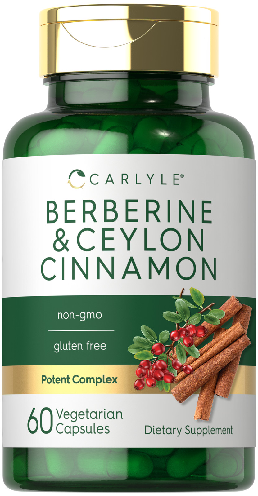 Berberine with Ceylon Cinnamon | 2000mg  | 60 Capsules | Vegetarian | by Carlyle