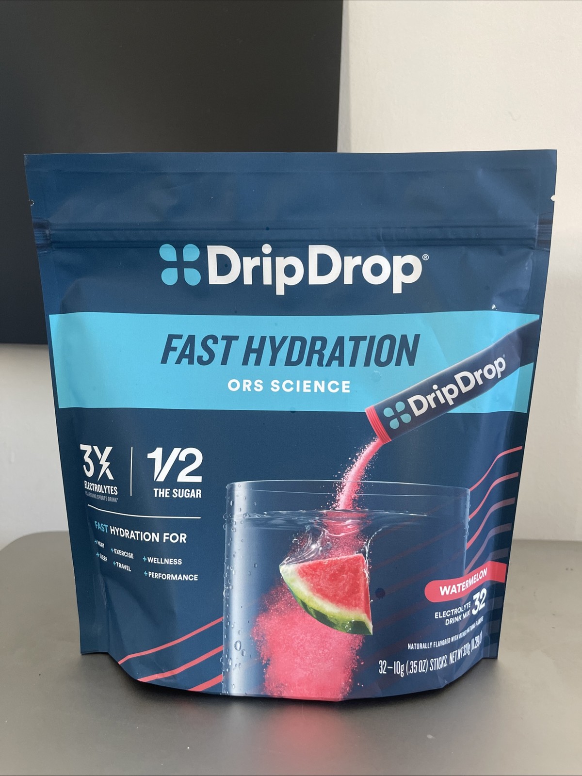 DripDrop Hydration – Watermelon Electrolyte Drink Mix-32 Serv Pack FREE SHIPPING