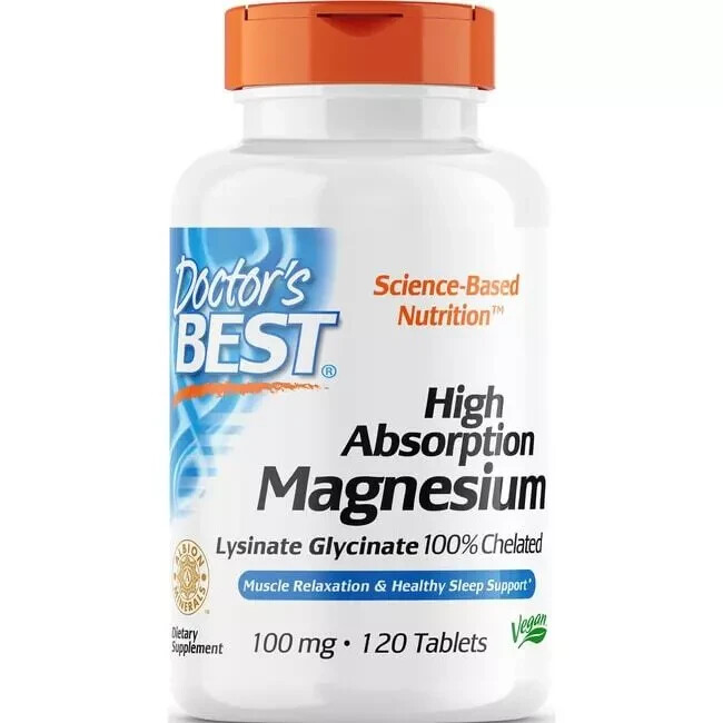Doctor’s Best High Absorption Magnesium 100% Chelated 100 mg 120 Tabs exp 06/26