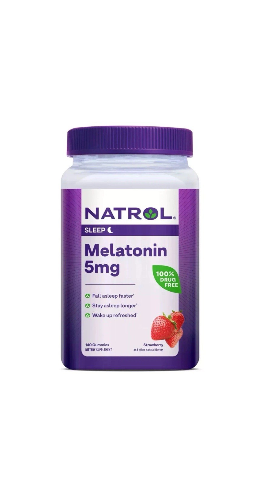 NEW Natrol Melatonin 5mg Sleep Aid Gummies – Strawberry – 140ct – EXP 9/2026