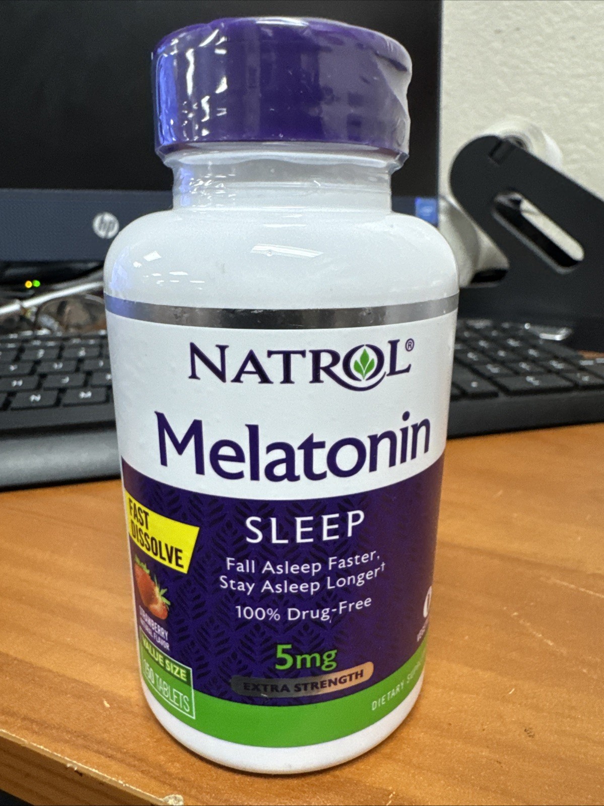 Best And Safest Sleeping Aid Natrol Melatonin 5mg Fast Dissolve Strawberry 150Tb
