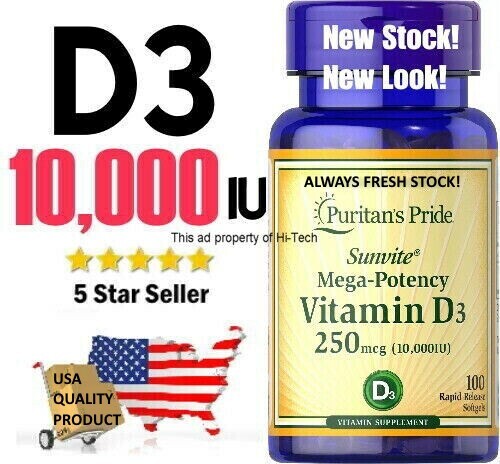 VITAMIN D3 ⭐ 10000 IU ⭐ USA DEALER ⭐ FAST SHIPPING ⭐ TRUSTED BRAND !