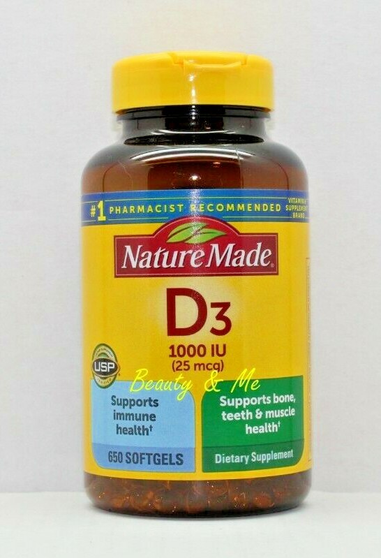 Nature Made Vitamin D3 1000 IU, 650 Softgels
