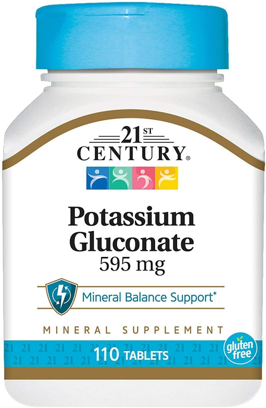 21st Century Potassium Gluconate 595mg Tablets 110ct -Expiration Date 02-2026