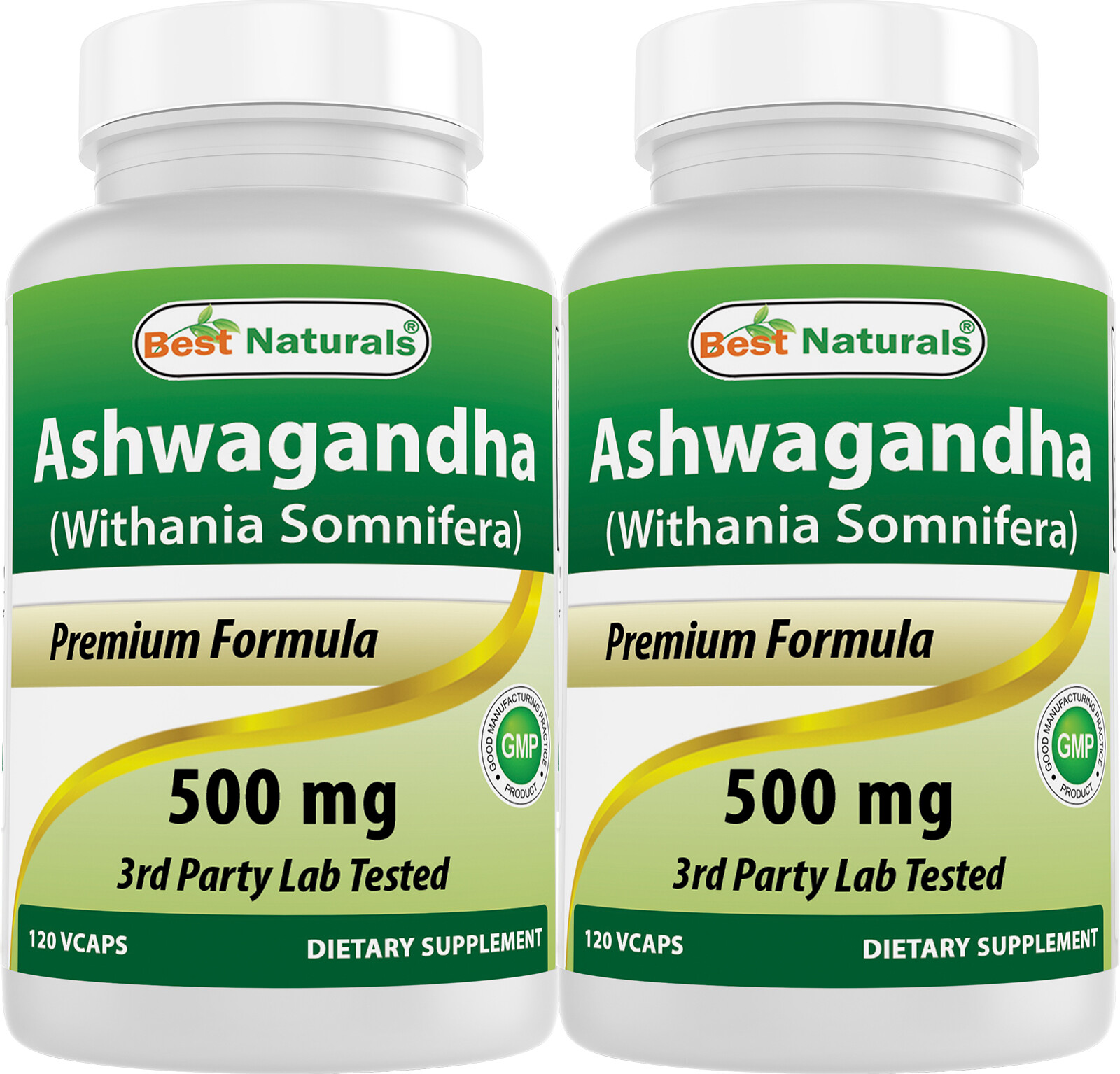 2 Pack Best Naturals 	ashwagandha Capsules  500 mg, 120 Cou