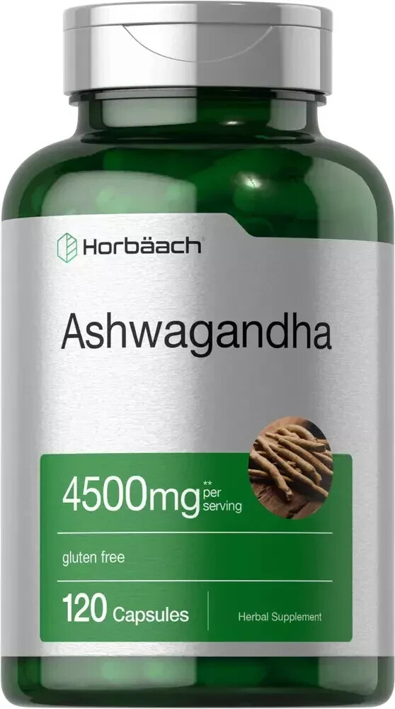 Ashwagandha Capsules | 4500 mg | 120 Count | by Horbaach