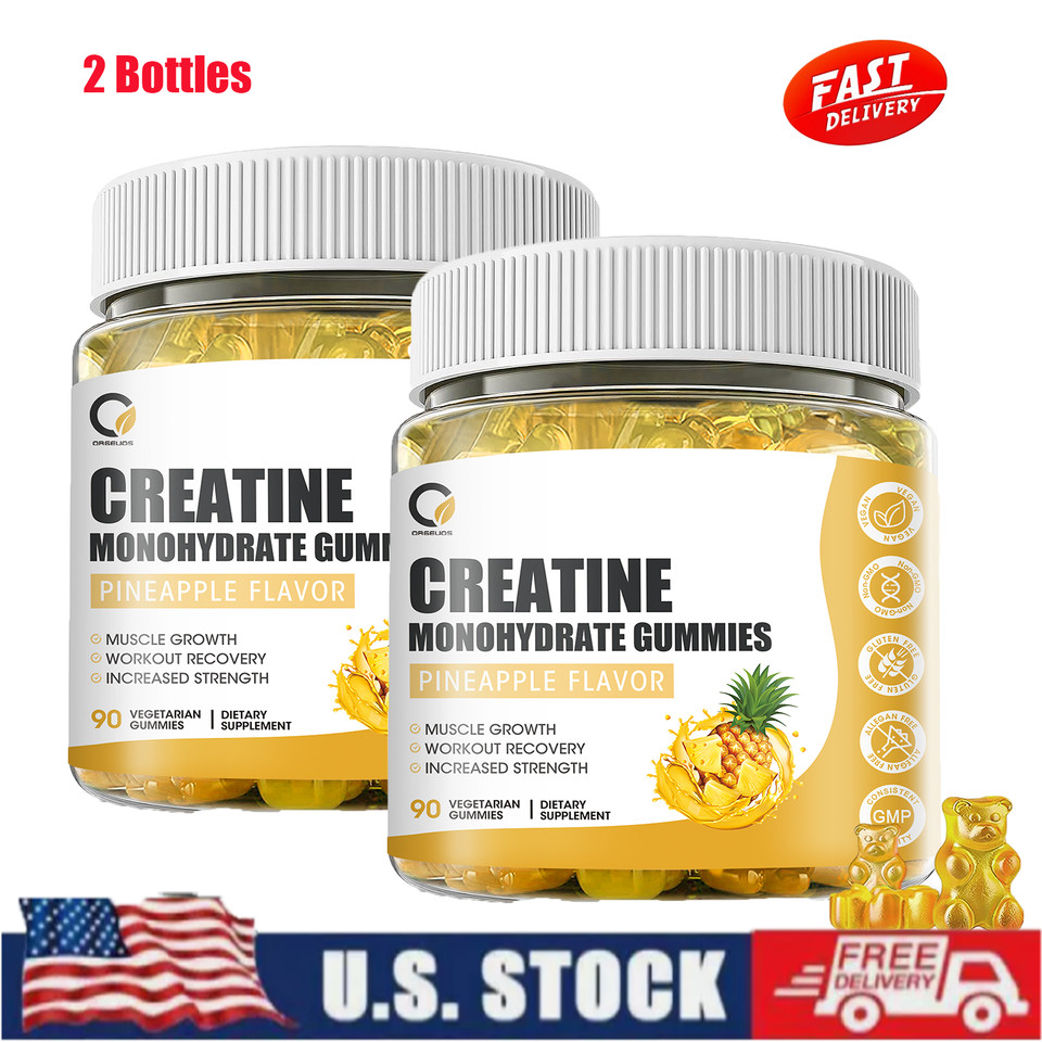 180 Pills Creatine Monohydrate Gummies Improve Performance and Strength