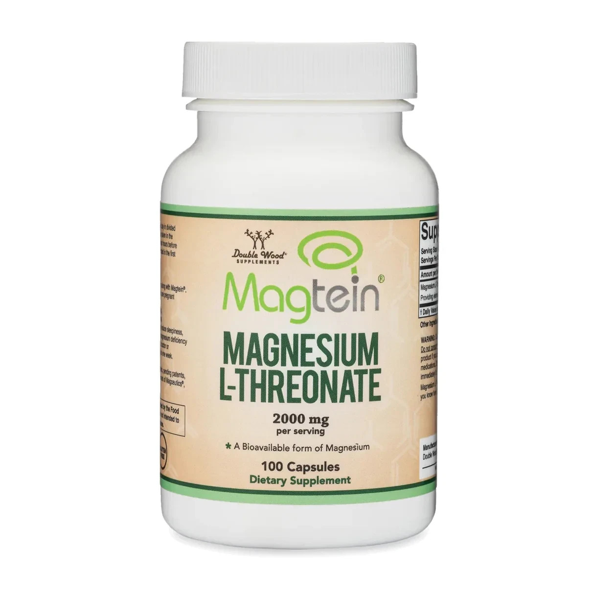 Magtein Magnesium L-Threonate 2000 mg – High Absorption Supplement 100 Capsules