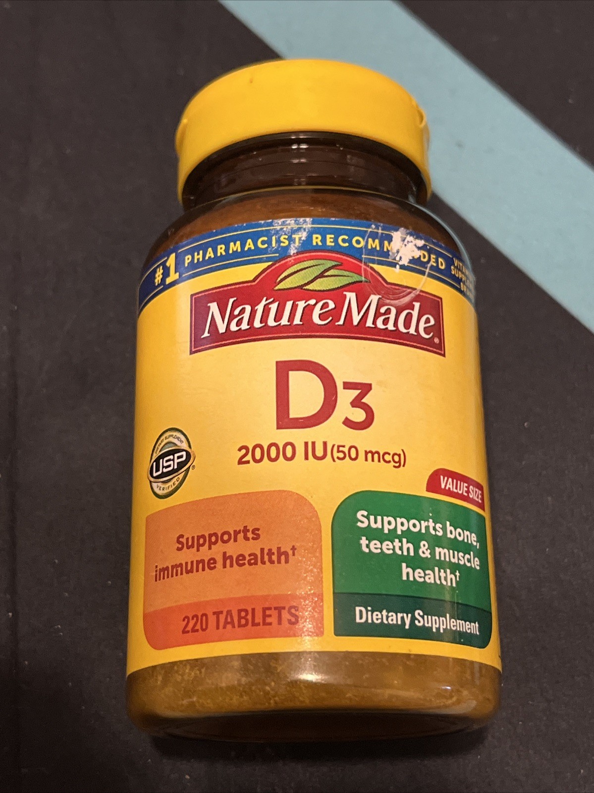 Nature Made Vitamin D3 – 2000 IU (50mcg) – Value Size 220 Tablets – Ex: 7/25