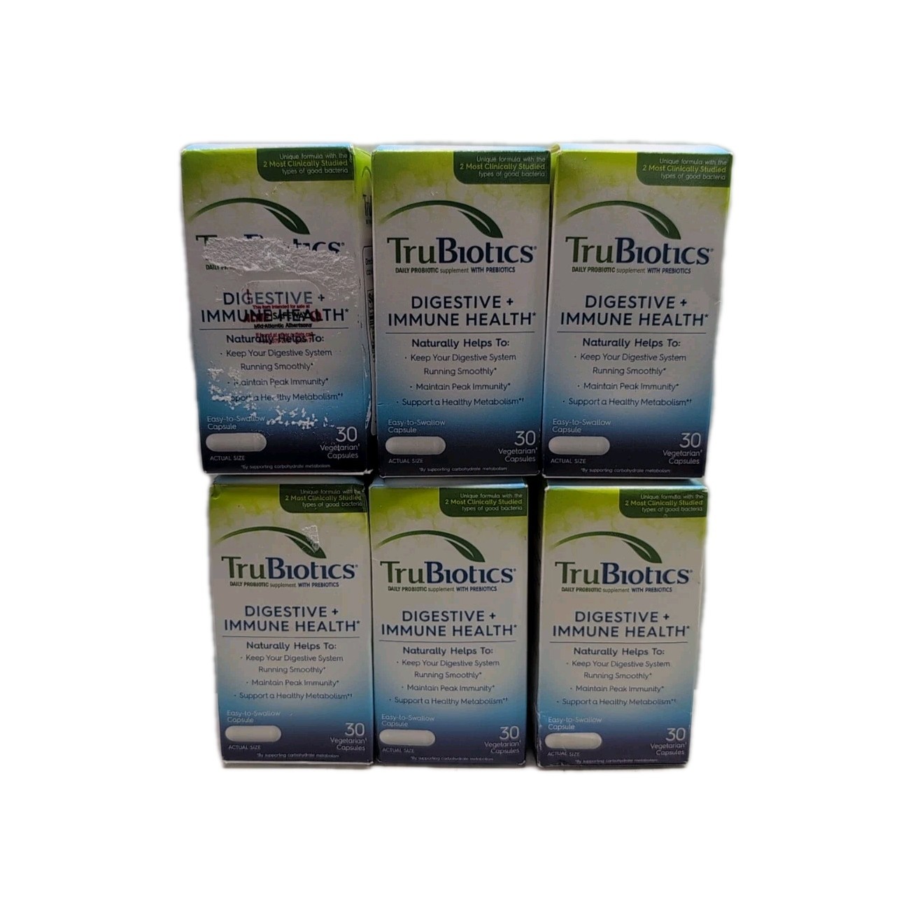(6) TruBiotics DIGESTIVE & IMMUNE HEALTH Daily Probiotic 30 Capsules Ea. 10/25+