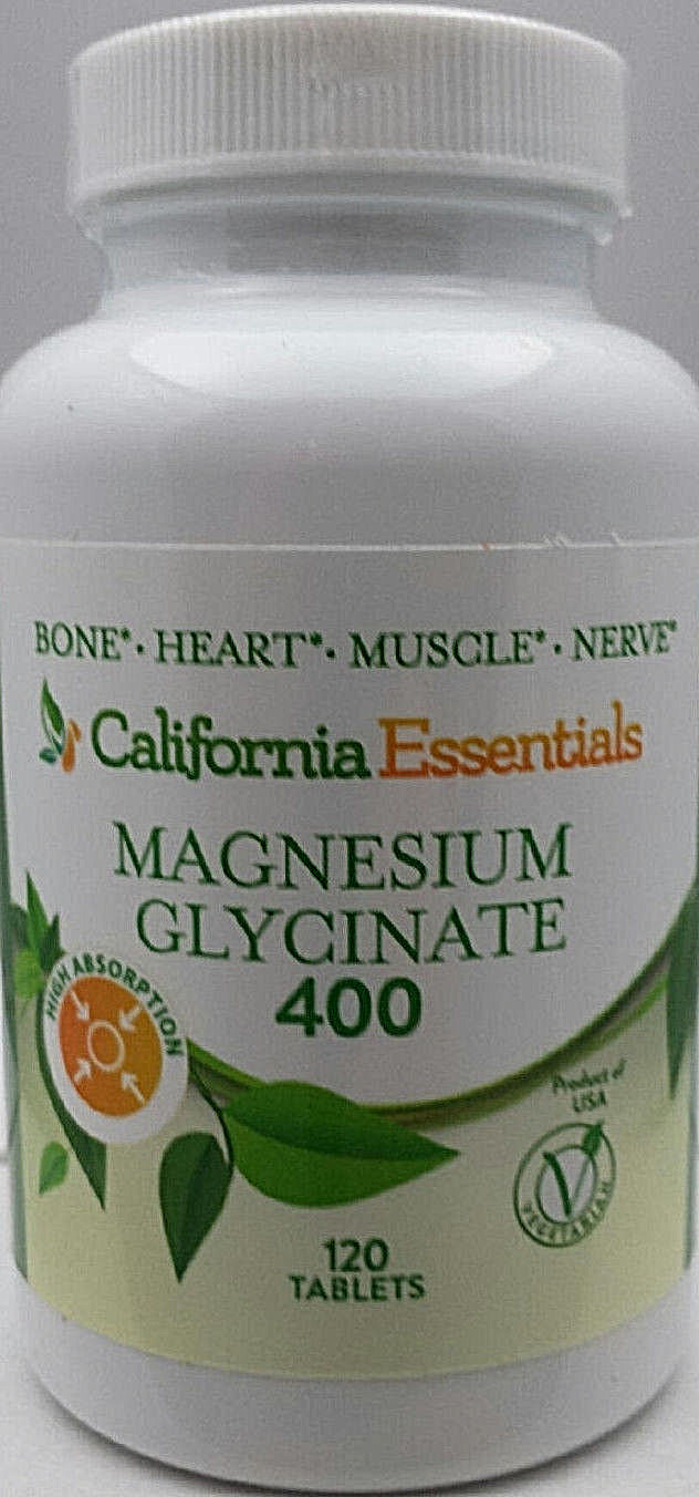 MAGNESIUM GLYCINATE BONE  HEART HEALTH  MUSCLE AND NERVE HEALTH 400mg FREE SHIP