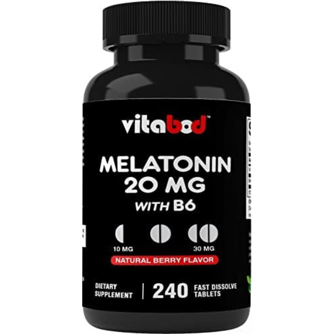 Melatonin 20mg High Potency Natural Sleep Aid Berry Flavor 240 Fast Dissolve TAB
