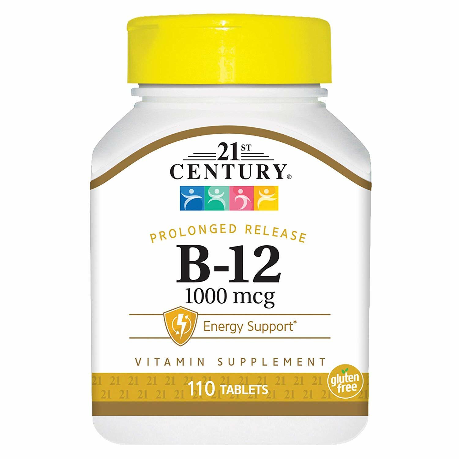 21st Century Vitamin B-12 1000 mcg Prolonged Release Tablets 110ct -Exp 01-2027
