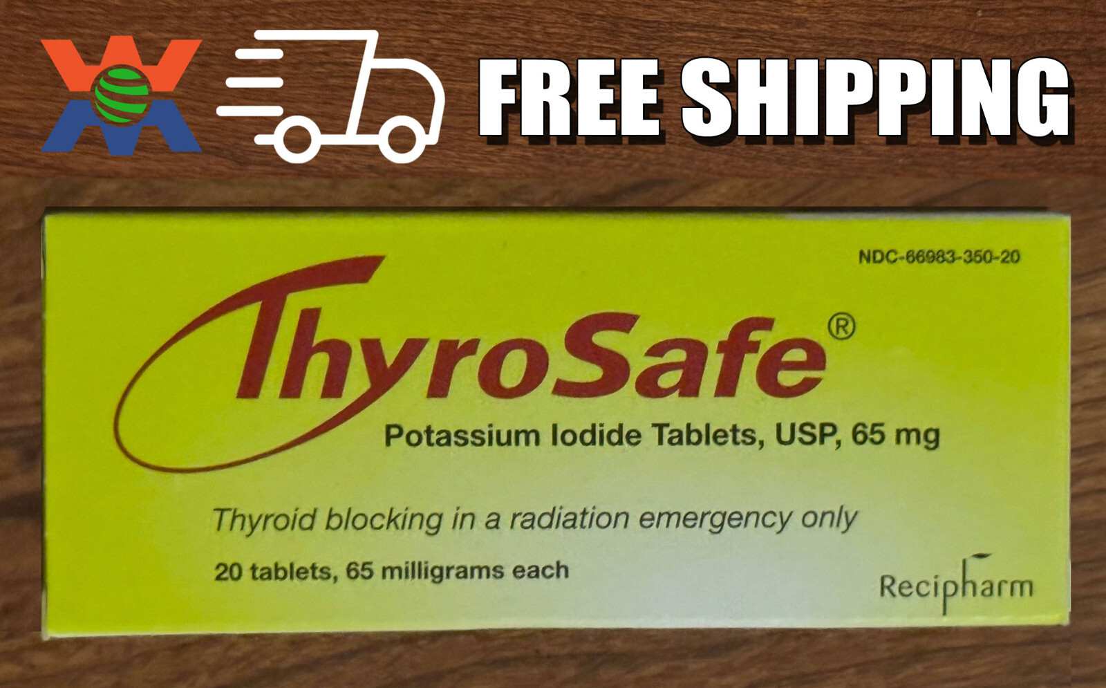 ThyroSafe Potassium Iodide Tablets – 20 Count, 65mg – 2031 Expiration
