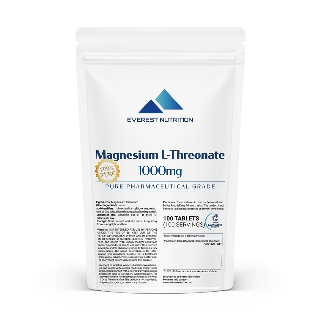 Magnesium L-Threonate 1000mg Tablets – Focus, Memory, Fatigue & Brain Support