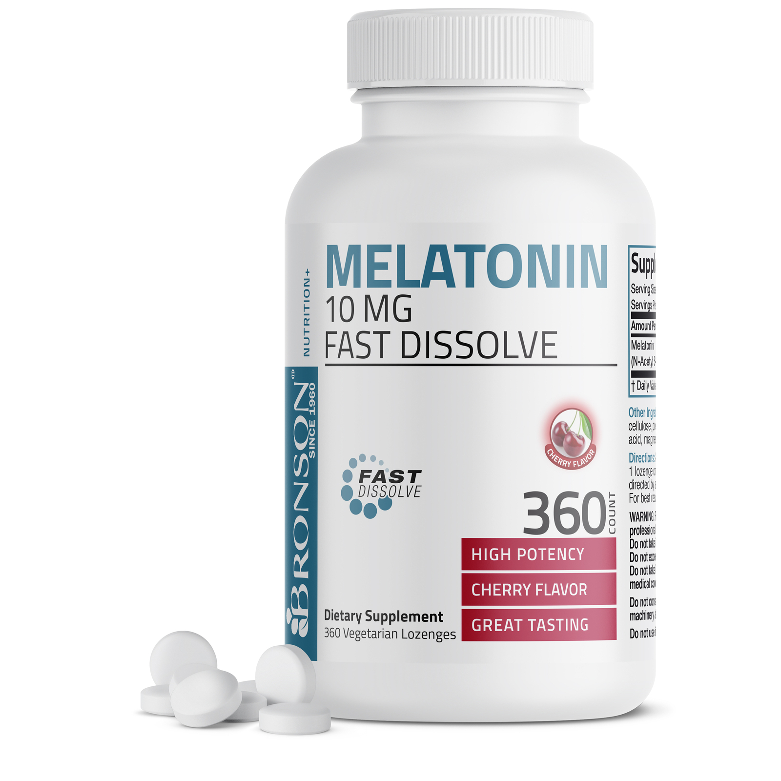 Melatonin 10mg Fast Dissolve Tablets – Sleep Aid, 360 Cherry Flavored Tablets