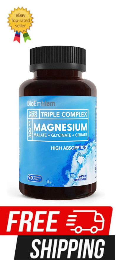 BioEmblem Triple Magnesium Complex 300mg, Muscle, Bone & Nervous System Health