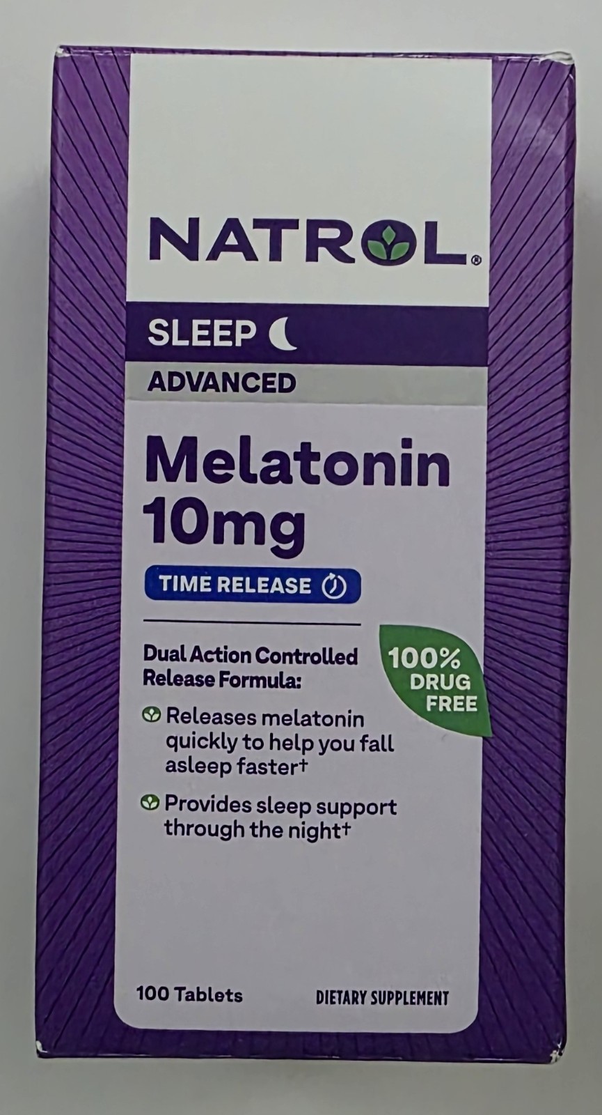 Natrol Melatonin Advanced 10mg Sleep Aid Time Release Tablets Drug Free -2-Pack