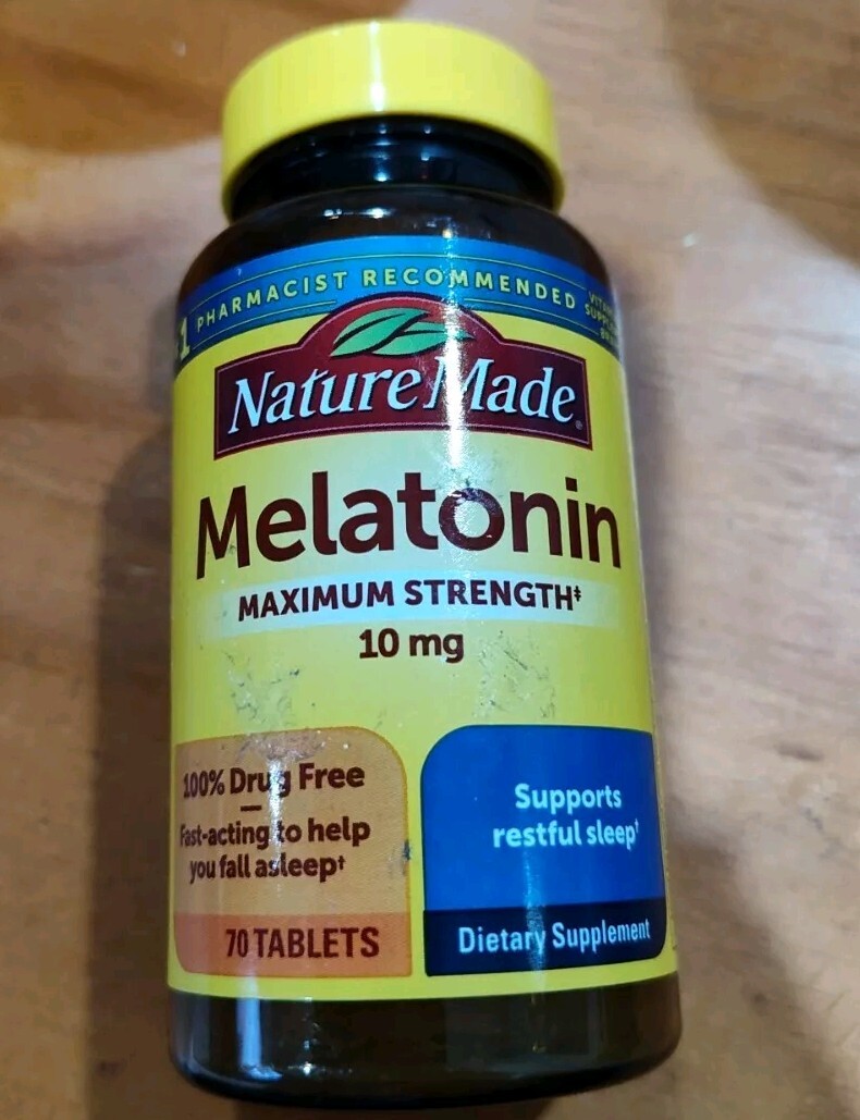 Nature Made Extra Strength Melatonin 10 mg Tablets – 70 Ct Sleep Aid Supplement