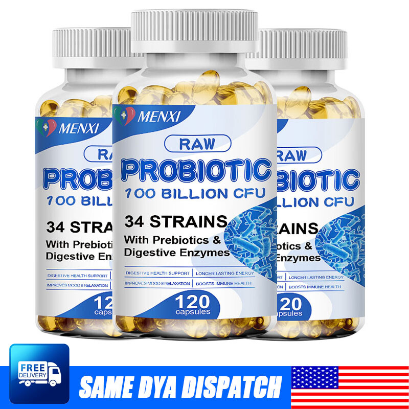 Probiotics Digestive Enzymes 100 Billion CFU Potency Immune Health 360 Capsules