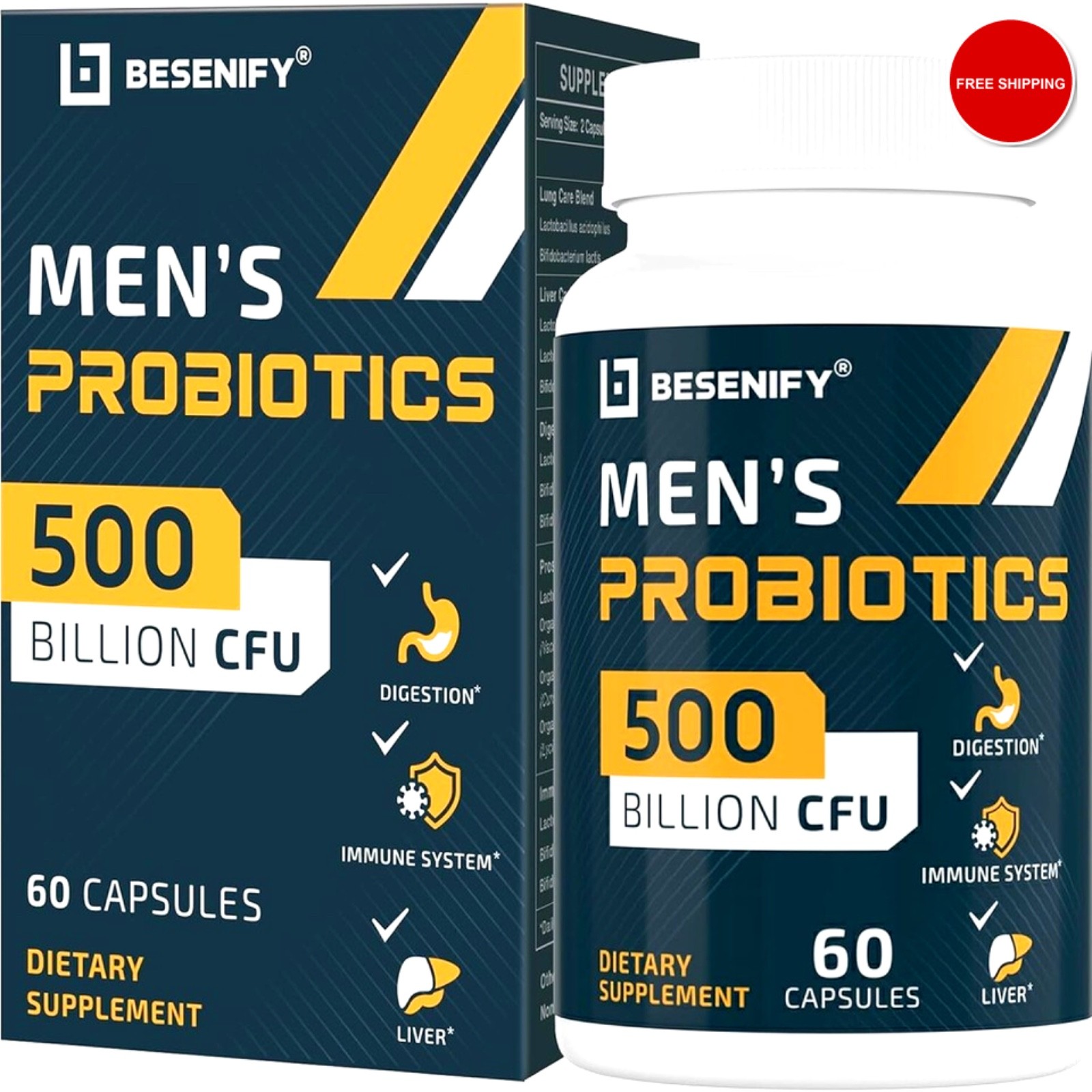Probiotics for Men, 500 Billion CFUs & 12 Strains, Men’s Probiotic with Turme…