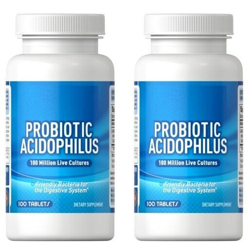 Puritan’s Pride Probiotic Acidophilus 2X100 – 2 Bottles-100 Million Cult